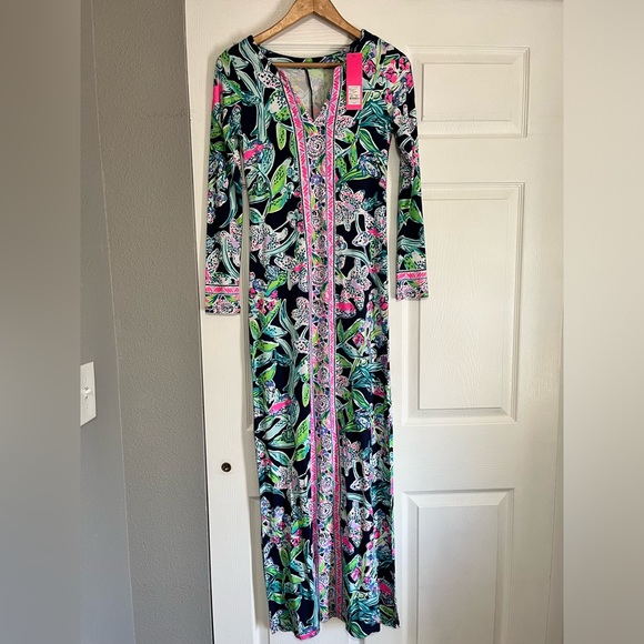 Lilly Pulitzer long sleeve Maxi in Sway This Way print NWT XXS (could fit XS). - Picture 2 of 7